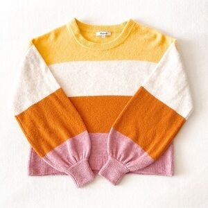 MADEWELL Striped Gladwell Balloon Sleeve Sweater